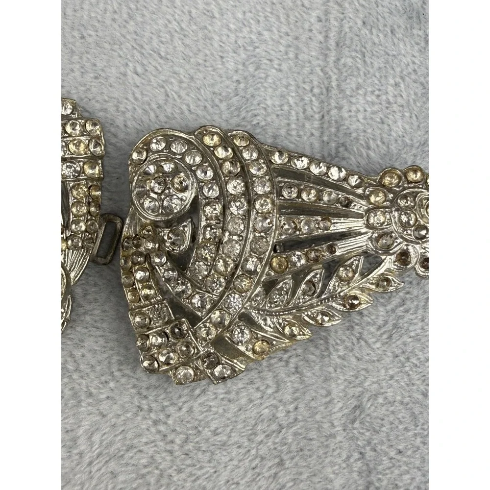 Vintage Rhinestone Buckle Lot Silver Tone‎ Signed READ